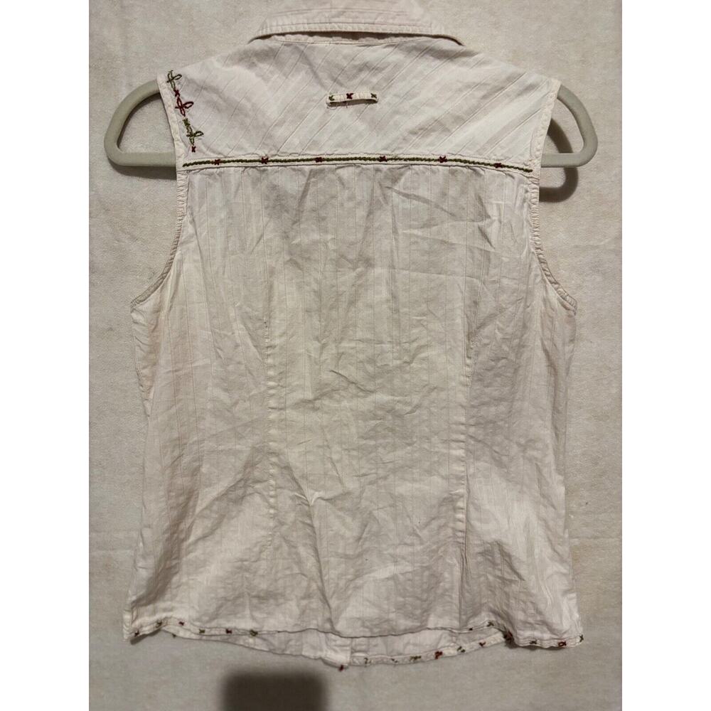 Vintage Bill Blass women XL Cream Button Down Embroidered top Cowgirl‎ boho work - Picture 3 of 9
